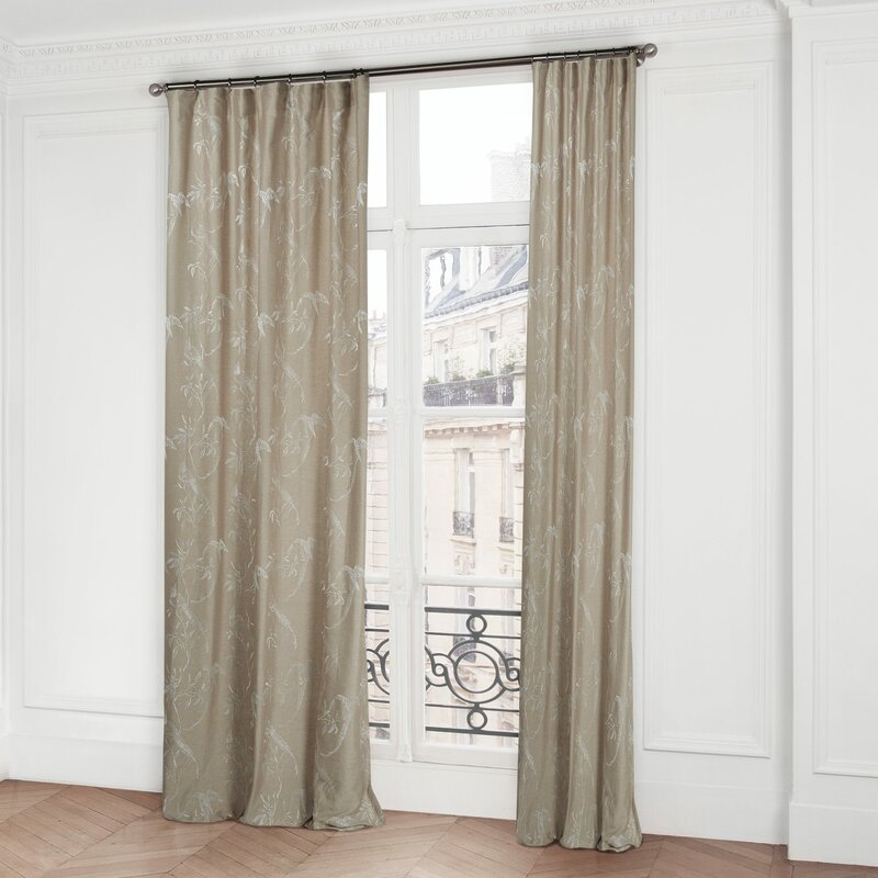 Madura Songbird Synthetic Semi Sheer Pencil Pleat Single Curtain Panel